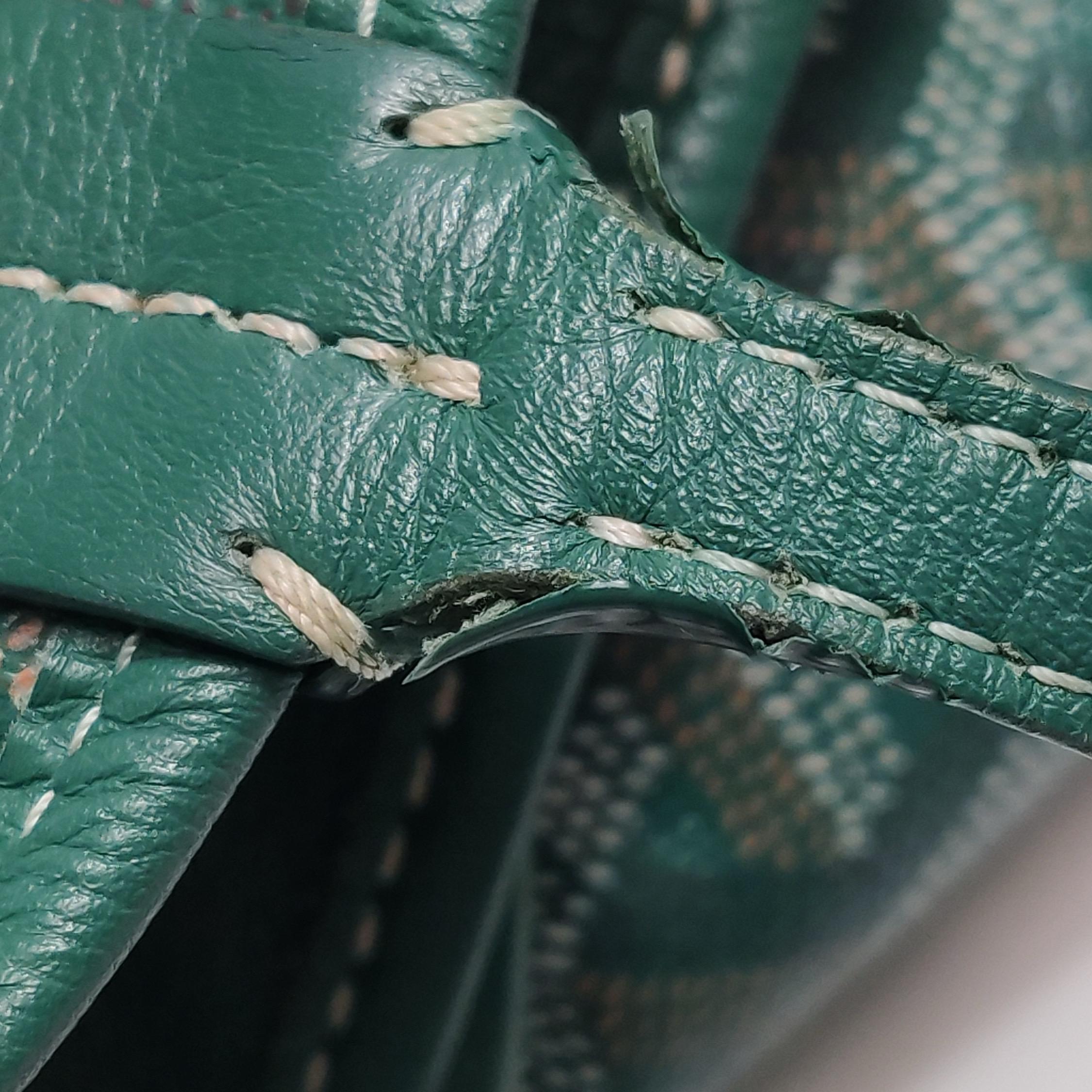 Goyard Anjou Tote GM Large Green Reversible Leather Lining 2018 For Sale 8