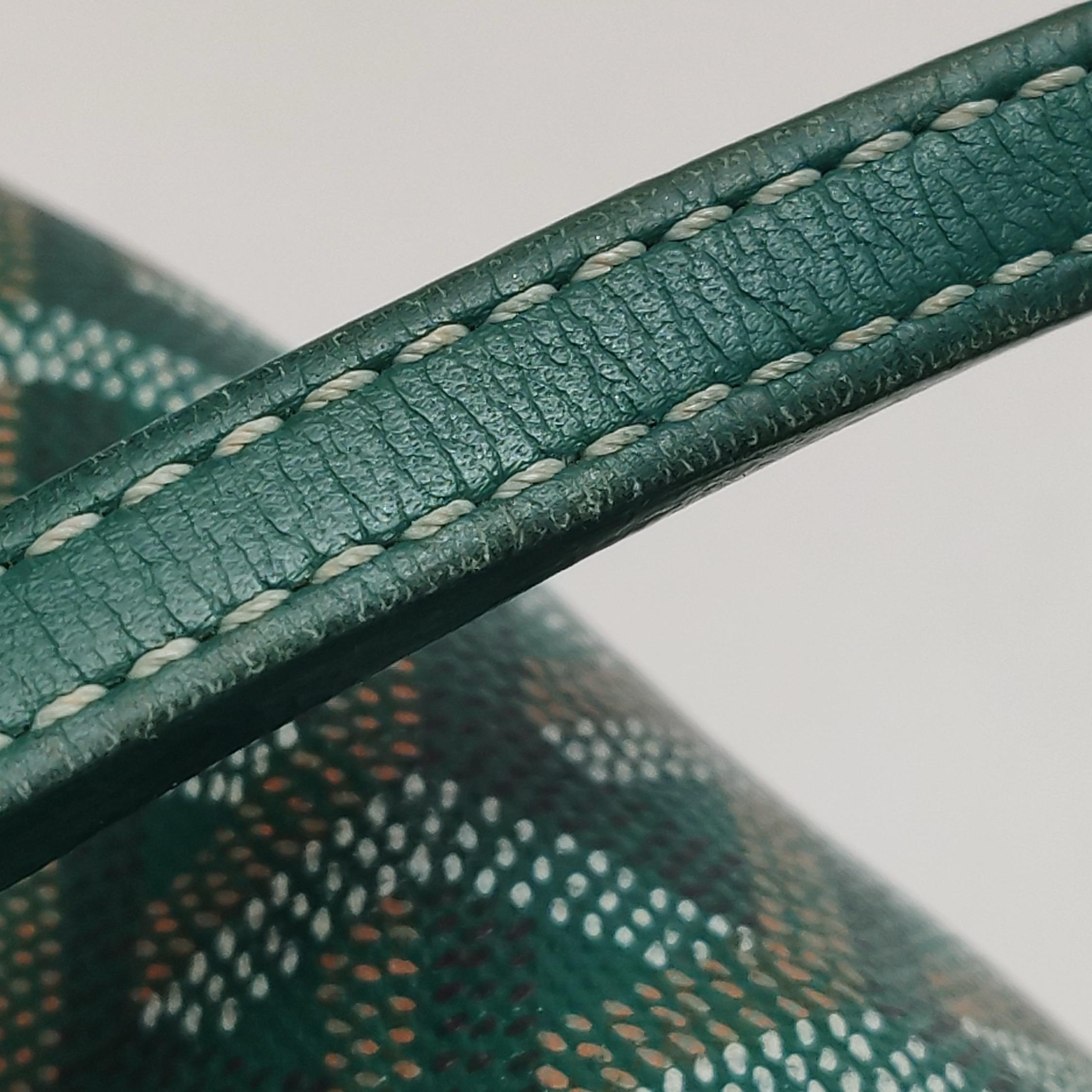Goyard Anjou Tote GM Large Green Reversible Leather Lining 2018 For Sale 9
