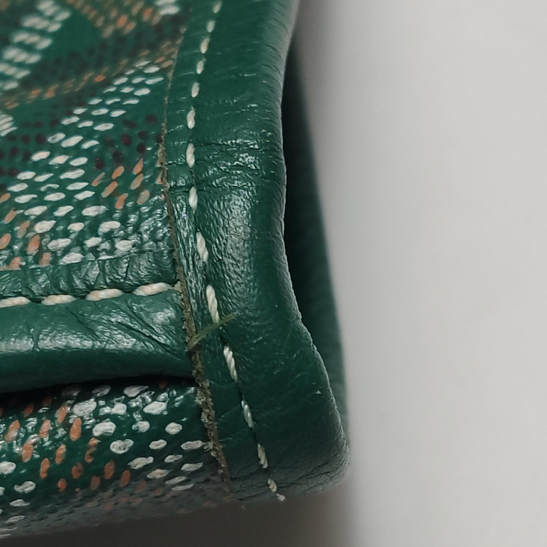 Goyard Anjou Tote GM Large Green Reversible Leather Lining 2018 For Sale 10