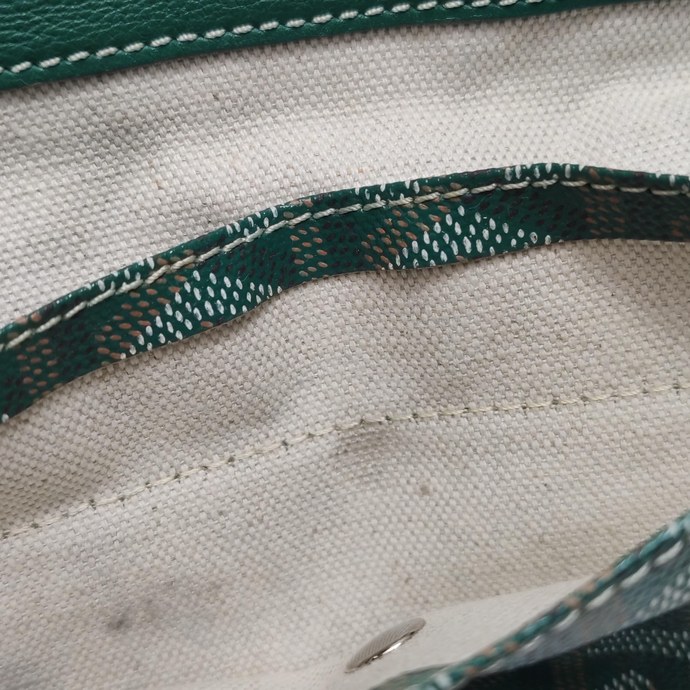 Goyard Anjou Tote GM Large Green Reversible Leather Lining 2018 For Sale 11