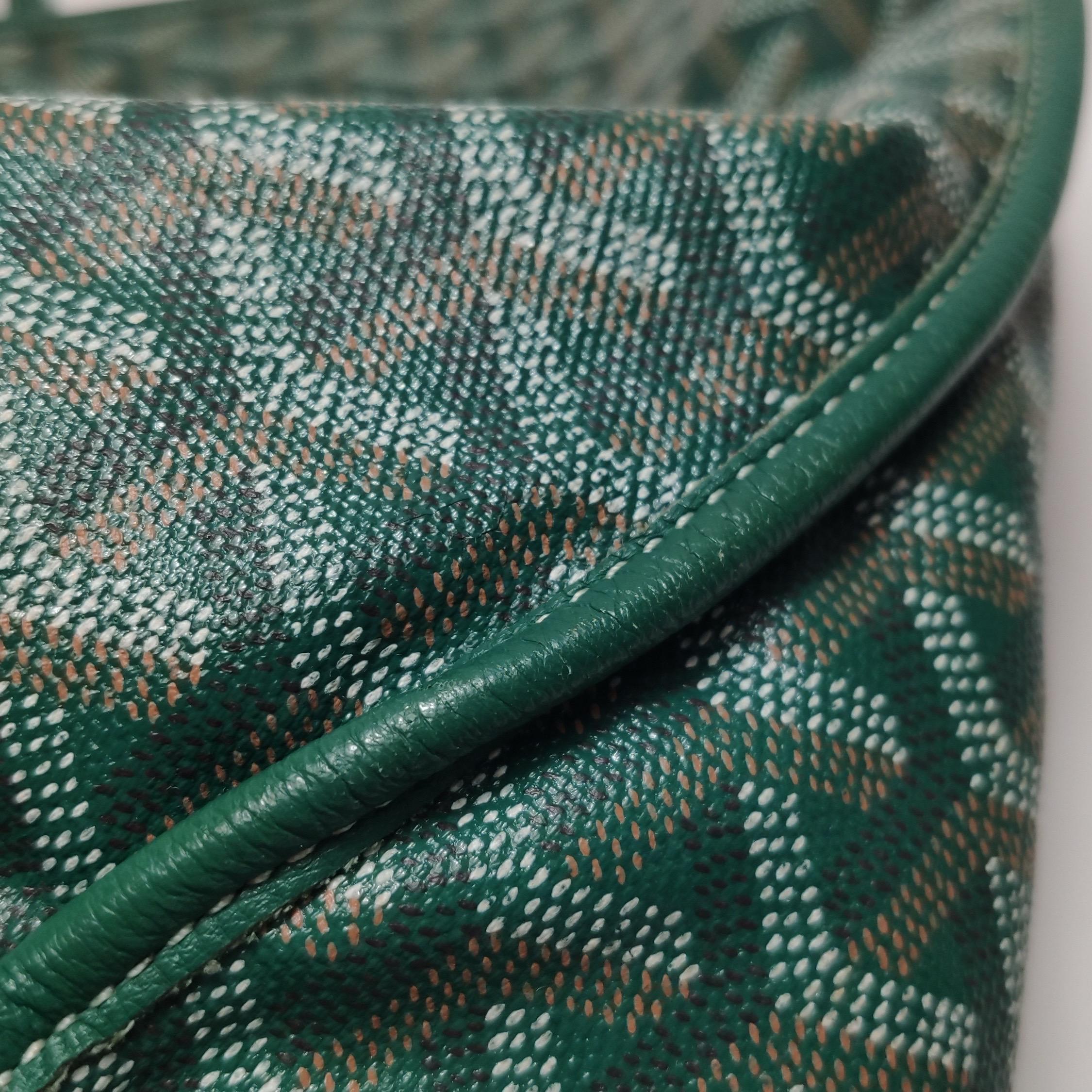 Goyard Anjou Tote GM Large Green Reversible Leather Lining 2018 For Sale 12