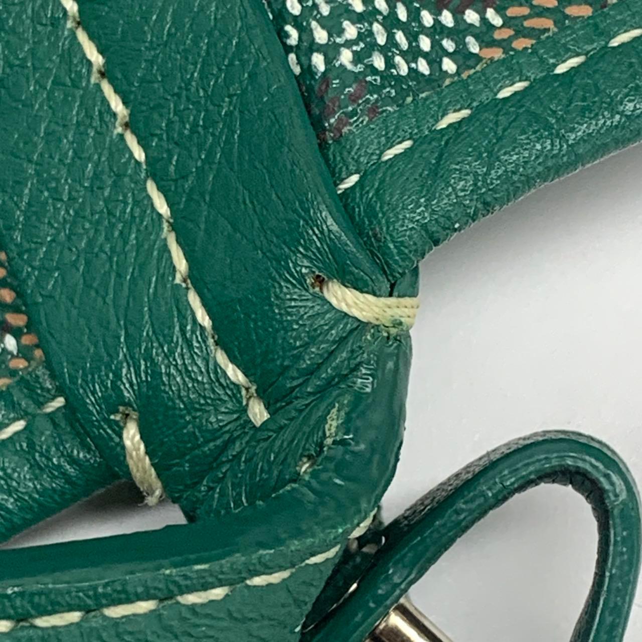 Goyard Anjou Tote GM Large Green Reversible Leather Lining 2018 en vente 12