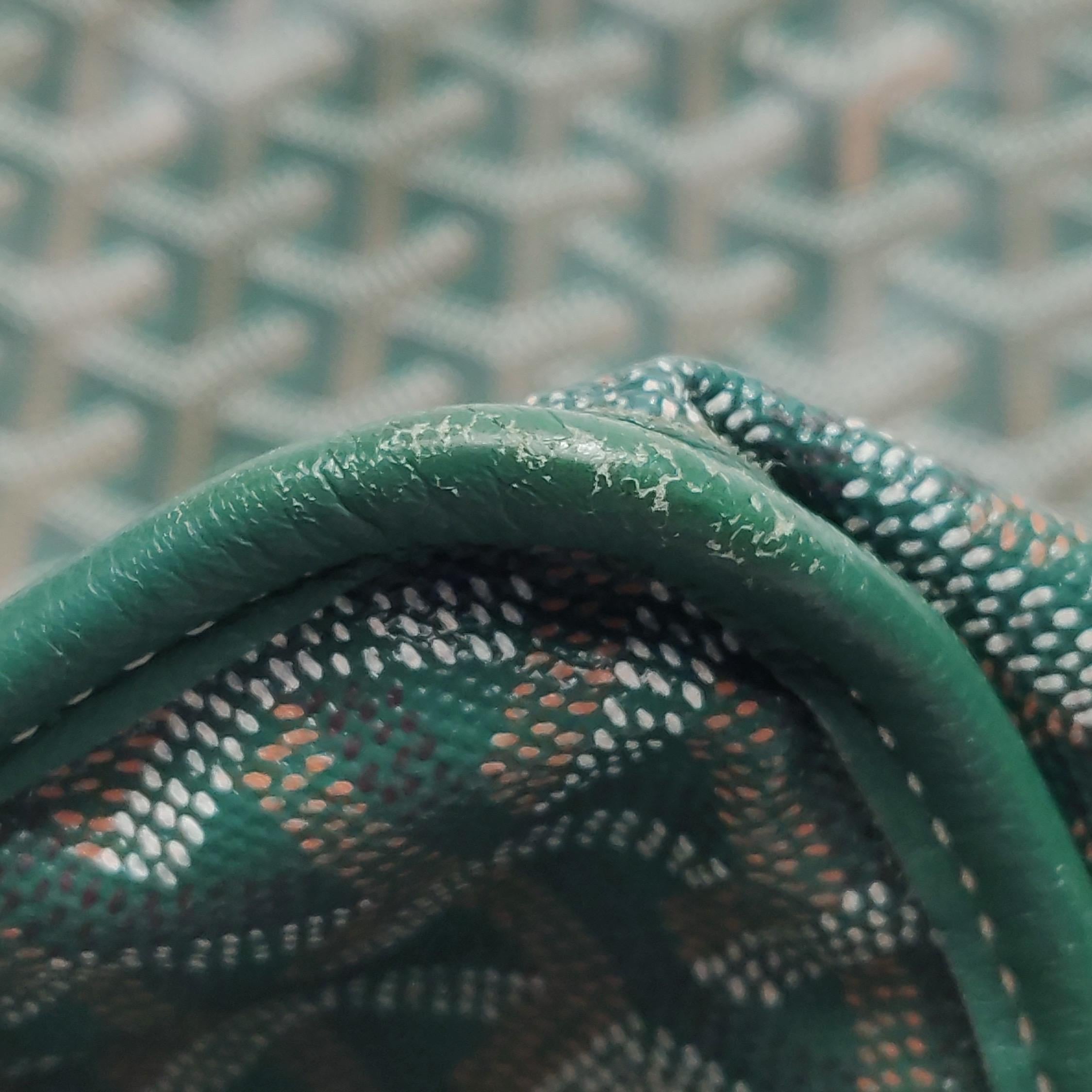 Goyard Anjou Tote GM Large Green Reversible Leather Lining 2018 For Sale 14