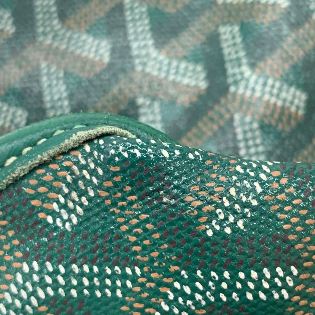 Goyard Anjou Tote GM Large Green Reversible Leather Lining 2018 en vente 15