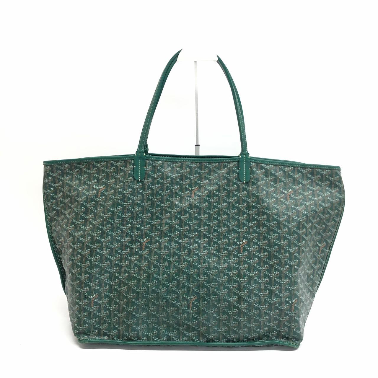 Gris Goyard Anjou Tote GM Large Green Reversible Leather Lining 2018 en vente