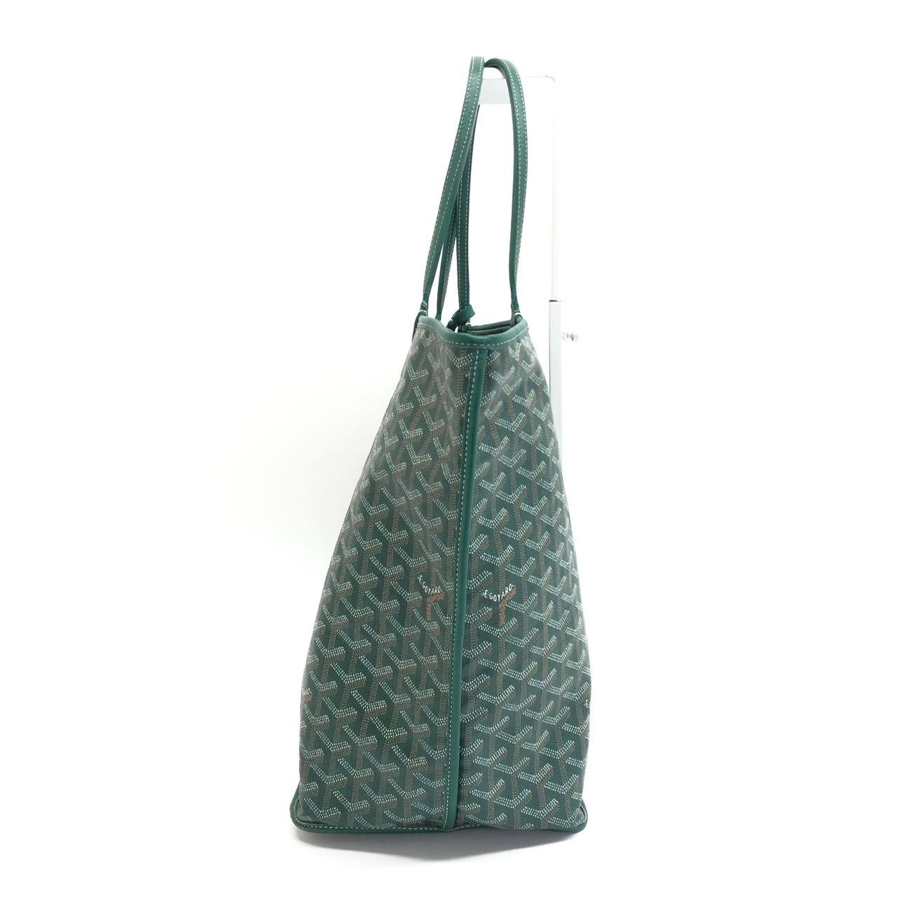 Goyard Anjou Tote GM Large Green Reversible Leather Lining 2018 Bon état - En vente à AUBERVILLIERS, FR