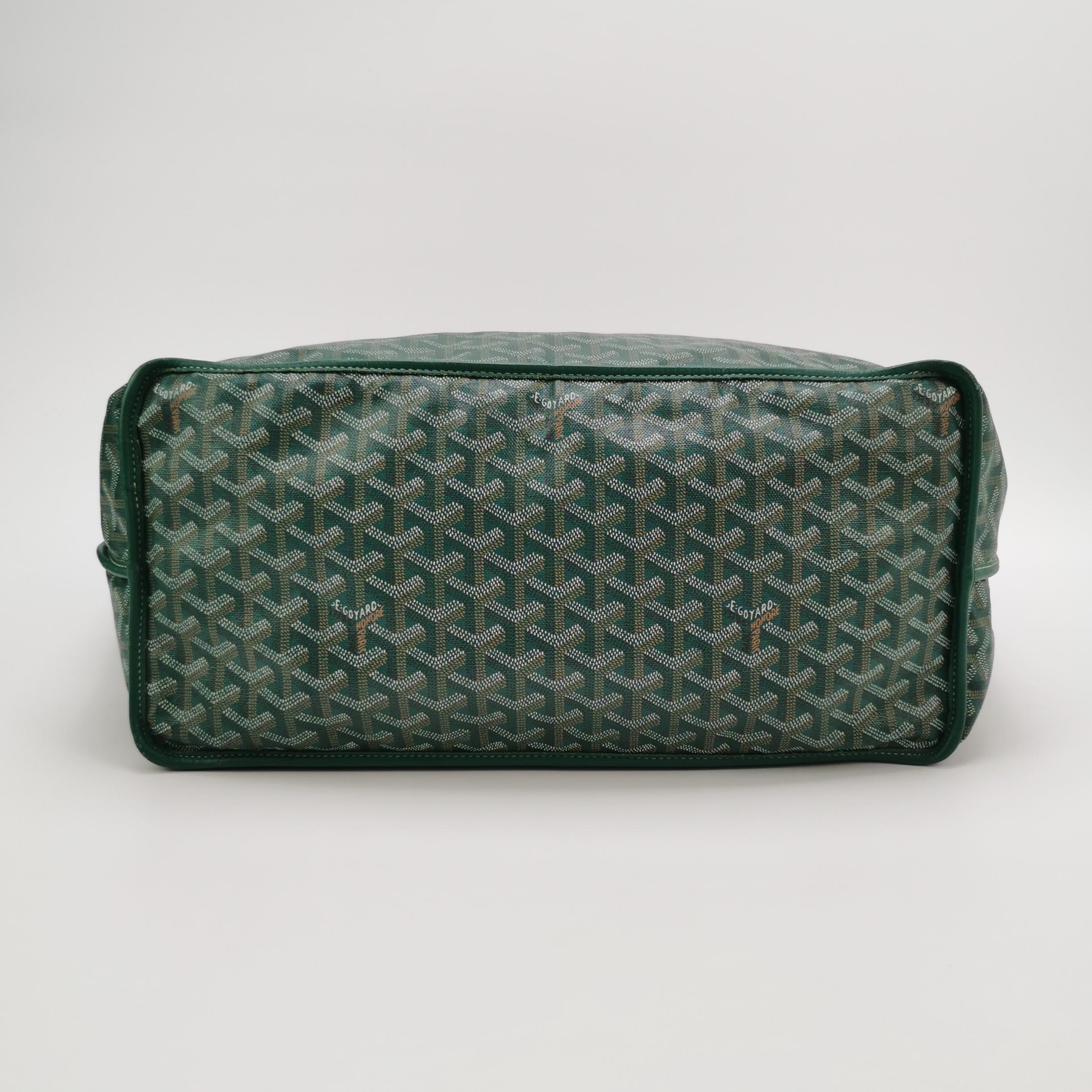 Goyard Anjou Tote GM Large Green Reversible Leather Lining 2018 For Sale 2