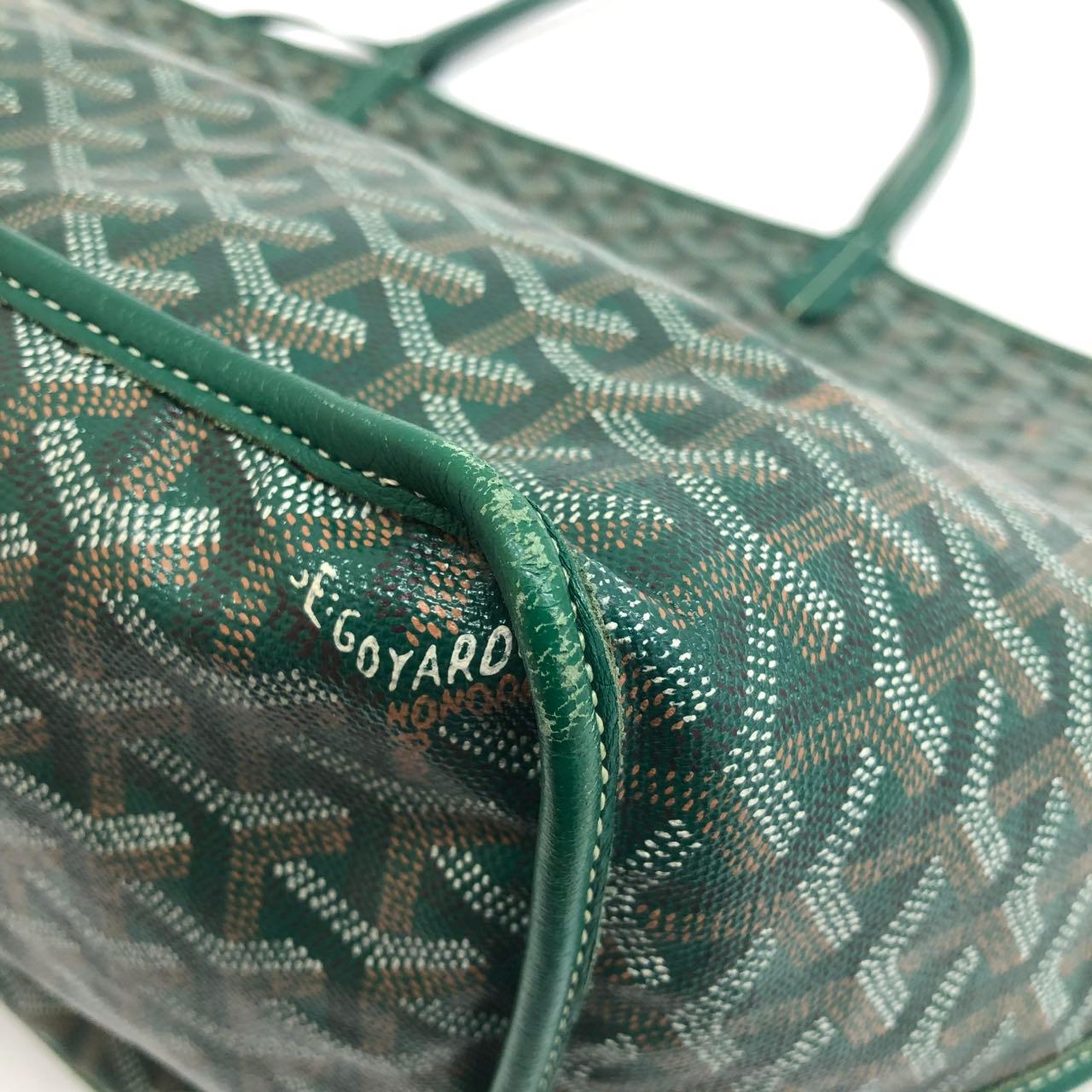 Goyard Anjou Tote GM Large Green Reversible Leather Lining 2018 en vente 2