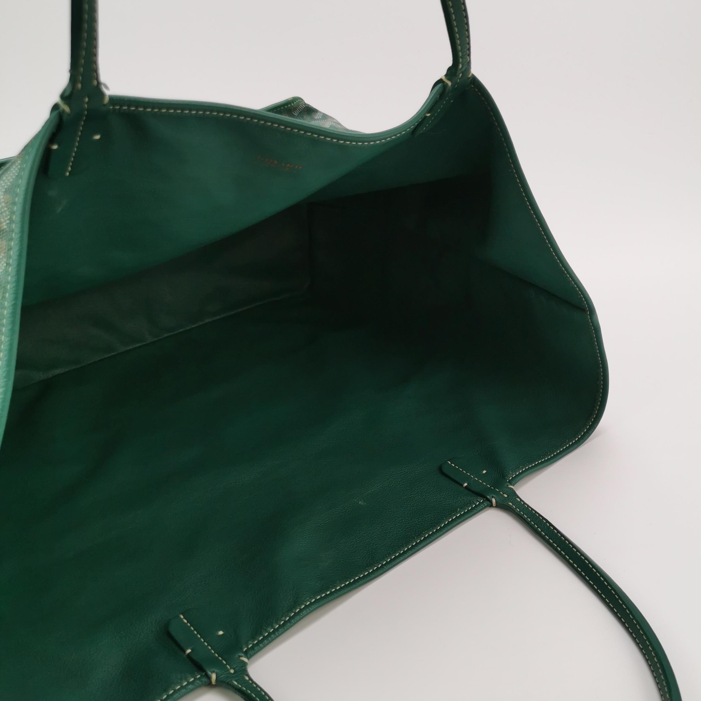 Goyard Anjou Tote GM Large Green Reversible Leather Lining 2018 For Sale 3