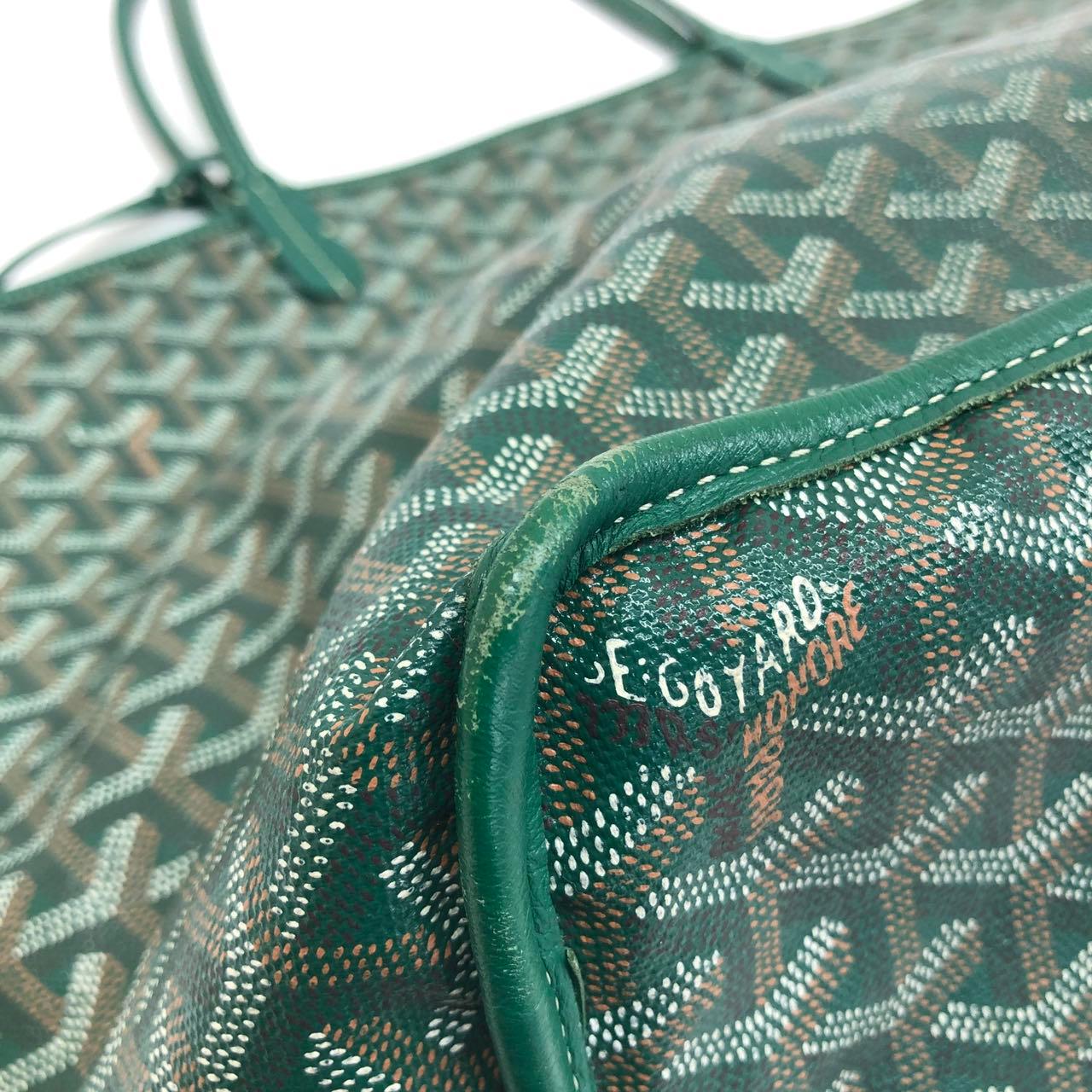 Goyard Anjou Tote GM Large Green Reversible Leather Lining 2018 en vente 3