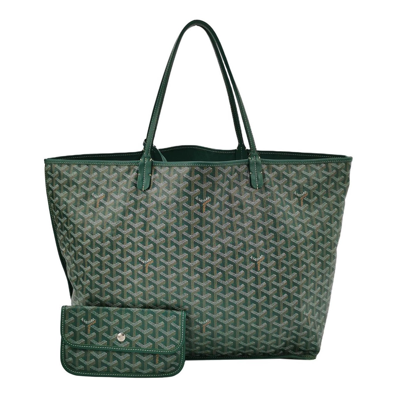Goyard Anjou Tote GM Large Green Reversible Leather Lining 2018 For Sale