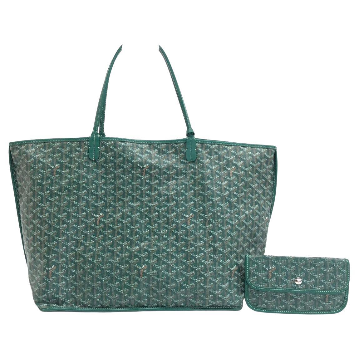 Goyard Anjou Tote GM Large Green Reversible Leather Lining 2018 en vente