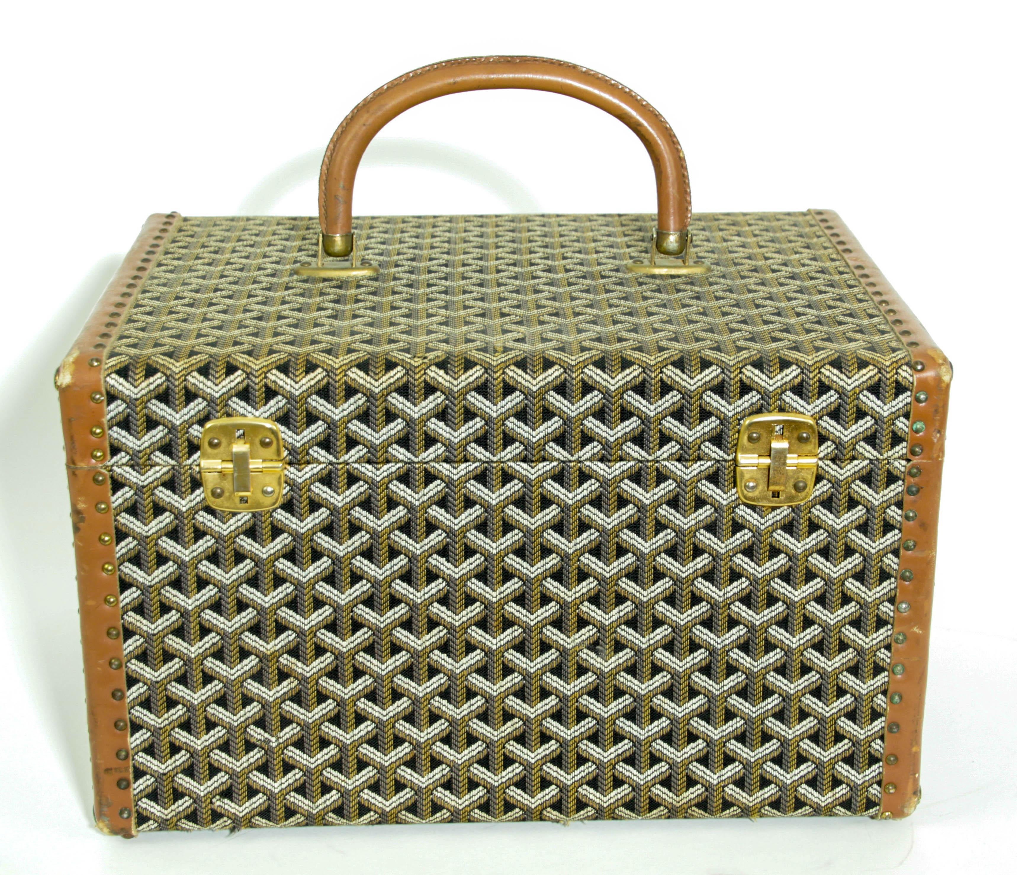 Goyard Beauty Case Goyard Trunk Goyard Train Case Goyard Jewelry Case 1960er Jahre (Braun)