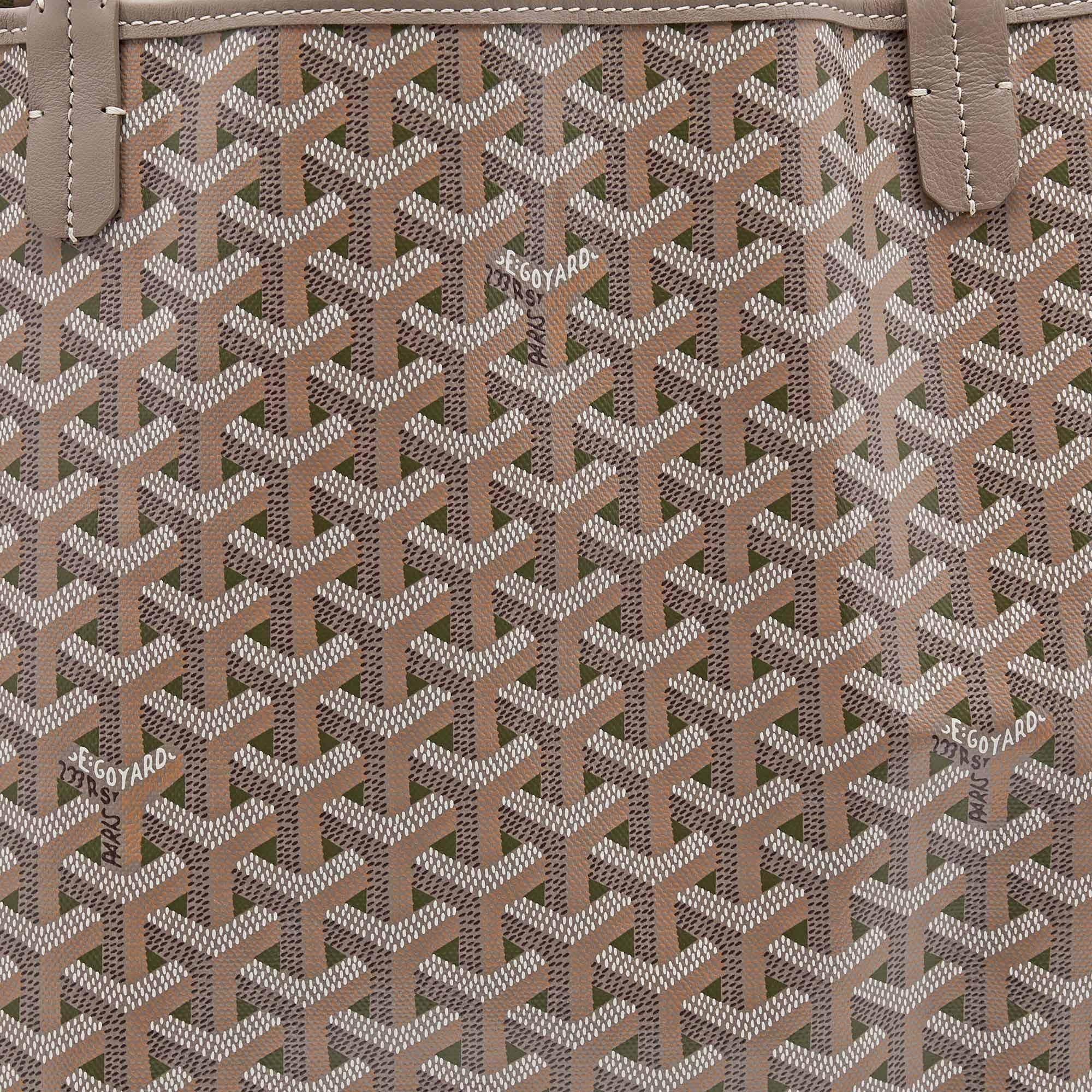 Goyard - Fourre-tout en toile et cuir Goyardine beige Saint Louis GM 4