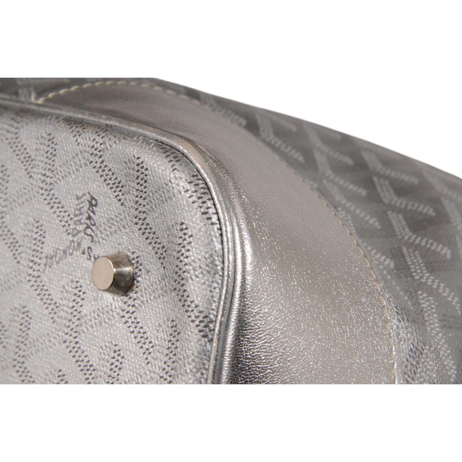 Goyard Beluga MM Tote Bag Silver Goyardine Leather Carry On Duffle Weekend Raare en vente 9