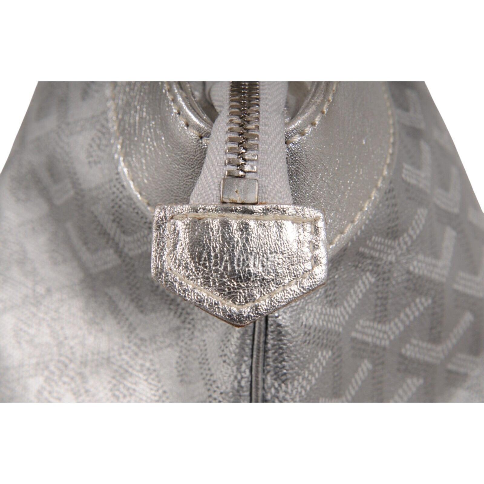 Goyard Beluga MM Tote Bag Silver Goyardine Leather Carry On Duffle Weekend Raare en vente 12