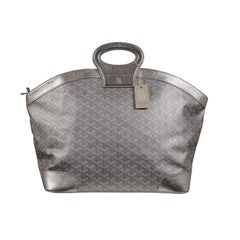 Goyard Beluga MM Tote Bag Silver Goyardine Leather Carry On Duffle Weekend Raare