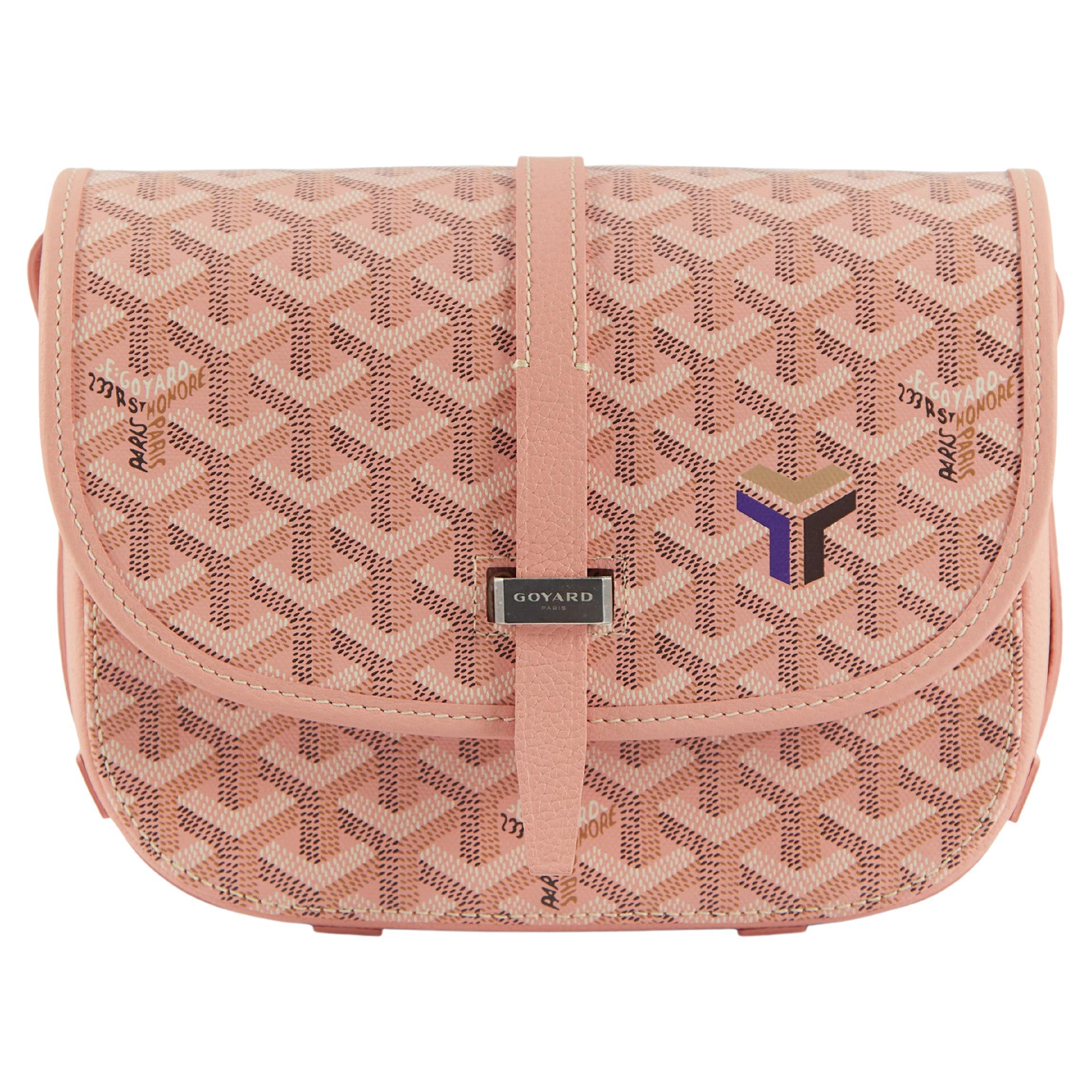 Goyard Black Chevron Saigon PM 2way Crossbody Wood Trunk Bag 922gy78 at