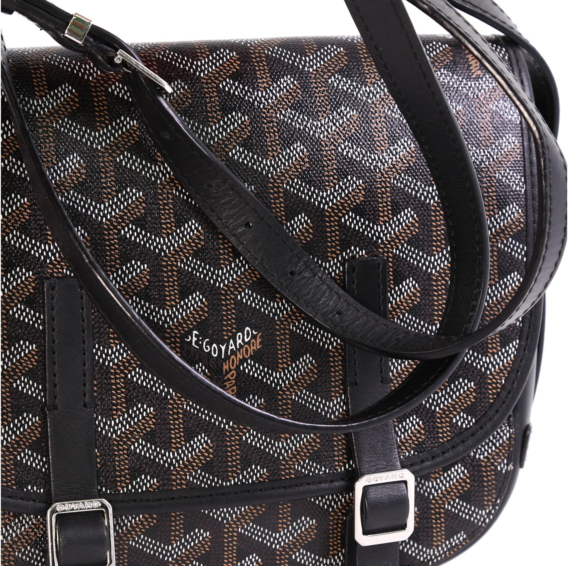 Black Goyard Belvedere Messenger Bag Coated Canvas PM