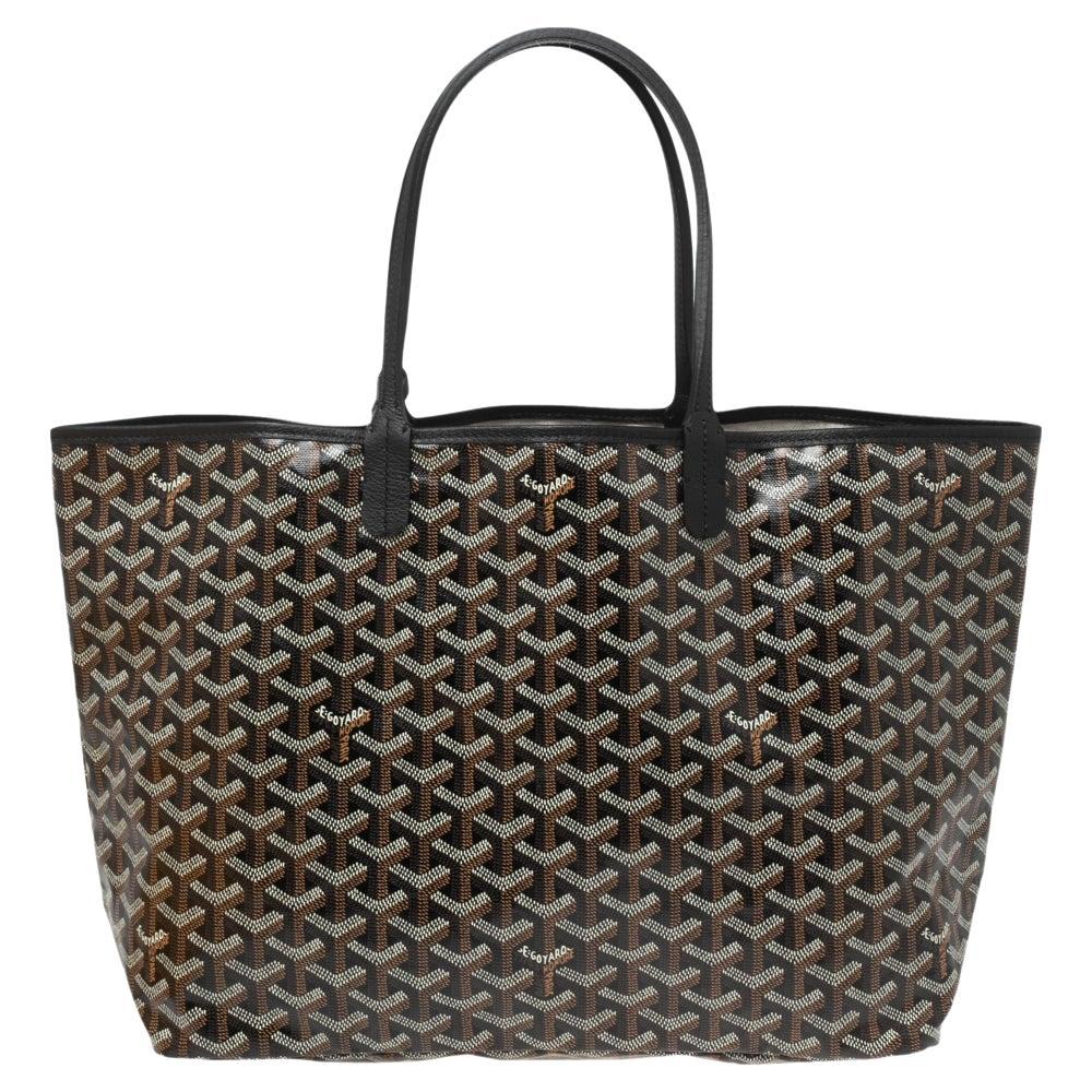 Goyard Black/Brown Coated Canvas and Leather Saint Louis PM Tote