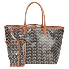 Goyard Black Brown Goyardine Canvas Saint Louis PM