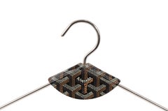 Goyard Black Brown Leather Metal Hanger Garment Travel Bag Replacement Silver