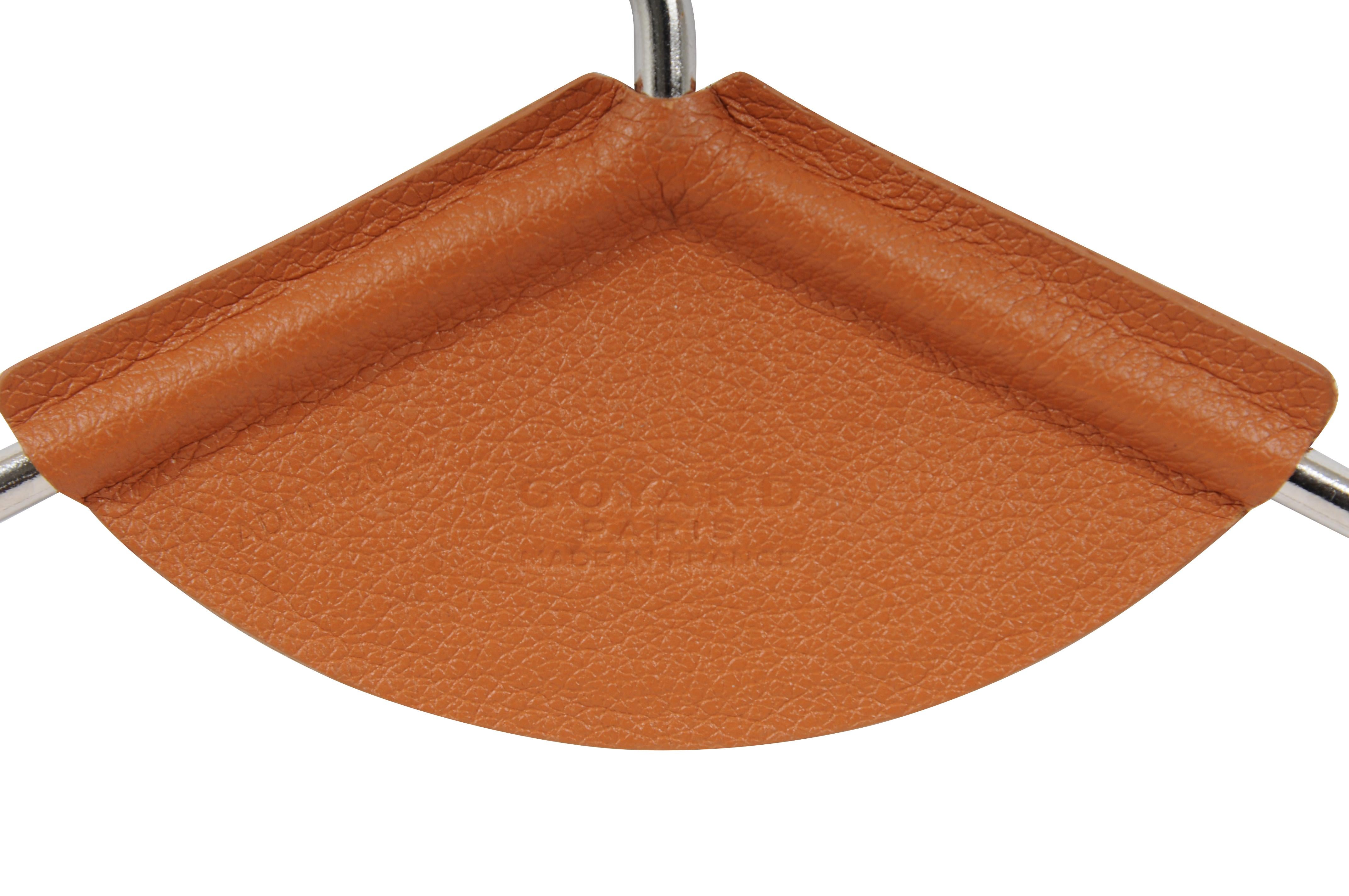 da uomo o donna Goyard Nero Marrone Pelle Metallo Appendino Indumento Borsa da Viaggio Sostituzione Argento in vendita