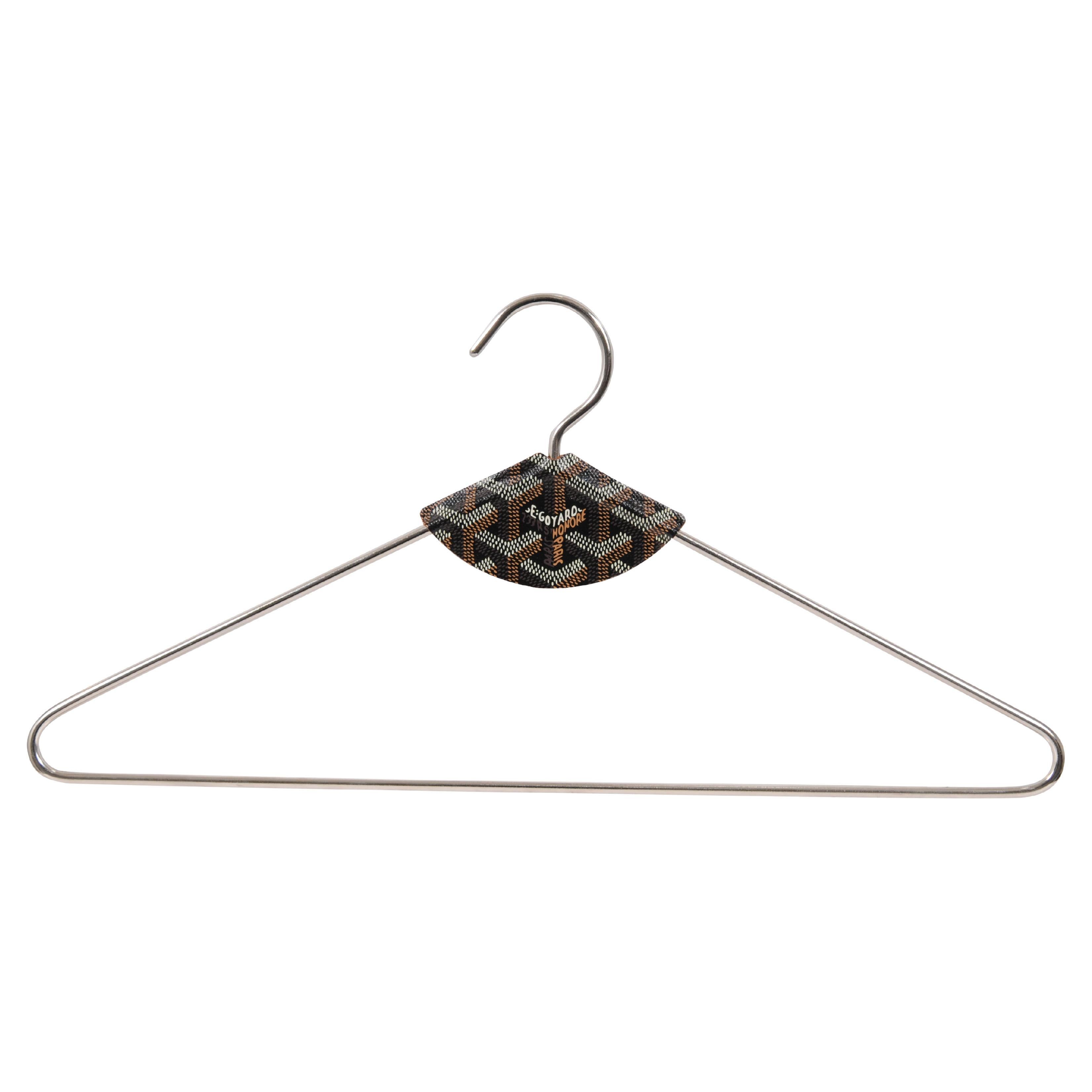 Goyard Nero Marrone Pelle Metallo Appendino Indumento Borsa da Viaggio Sostituzione Argento in vendita