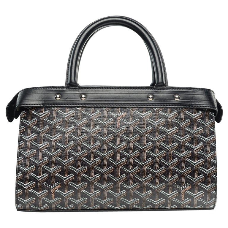 Goyard Black Canvas and Calfskin Jersey PM Silver Hardware Bag For