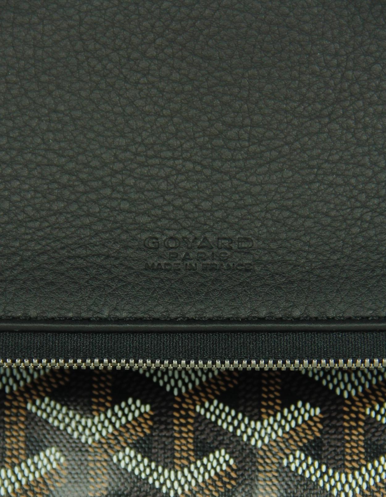 Goyard Pochette morbida in tela e pelle nera Sainte Marie in vendita 5