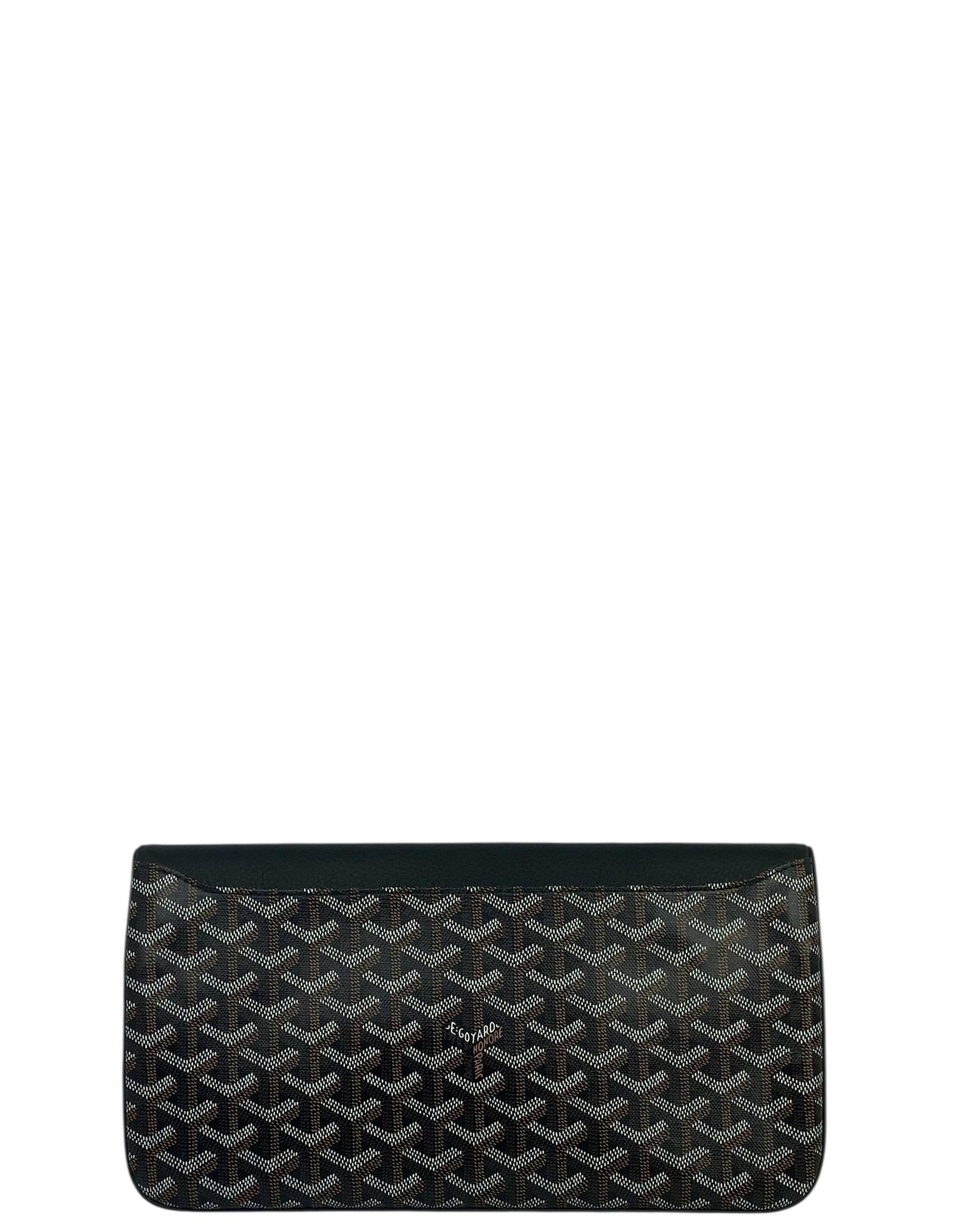 Nero Goyard Pochette morbida in tela e pelle nera Sainte Marie in vendita