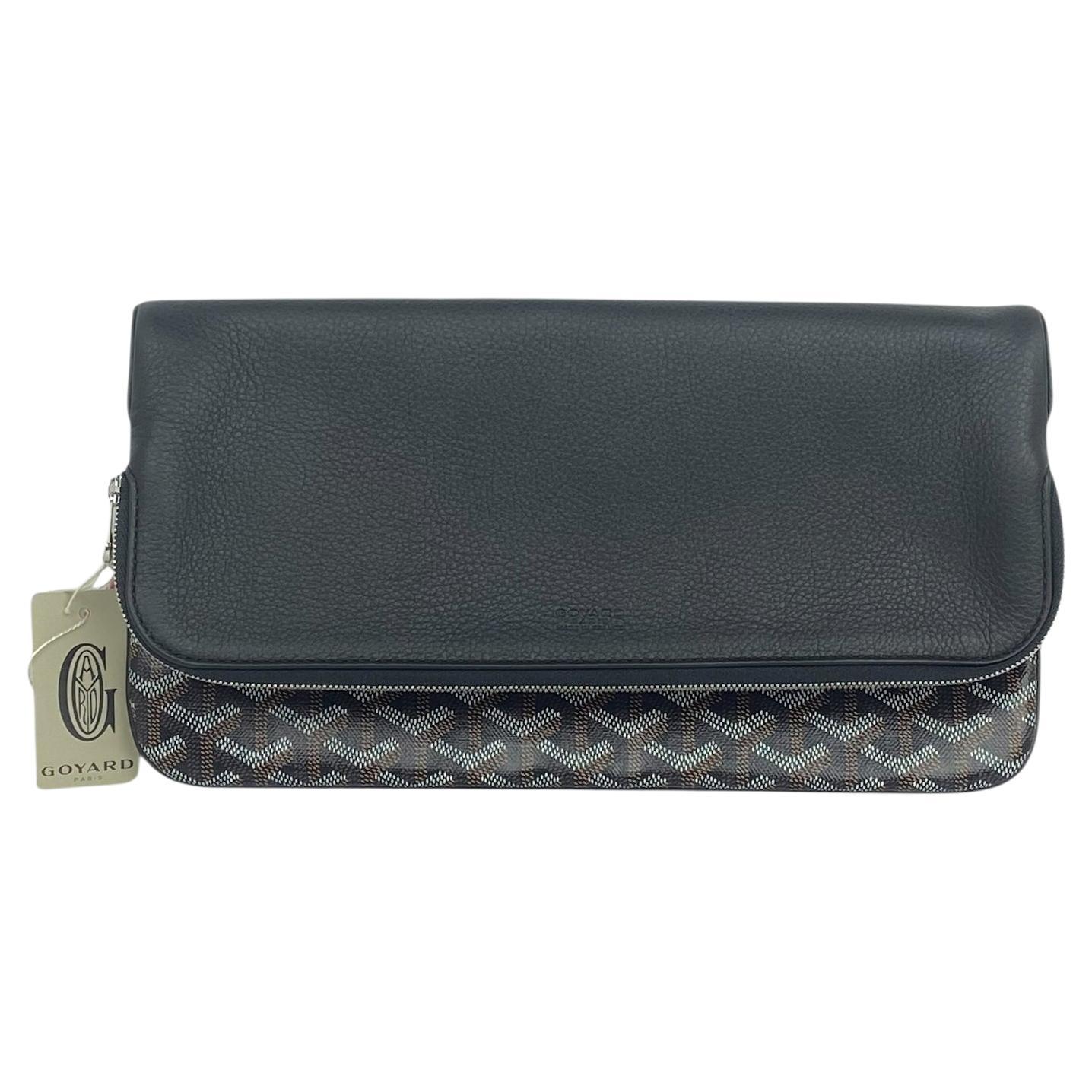 Goyard Black Canvas and Leather Goyardine Sainte Marie Soft Clutch