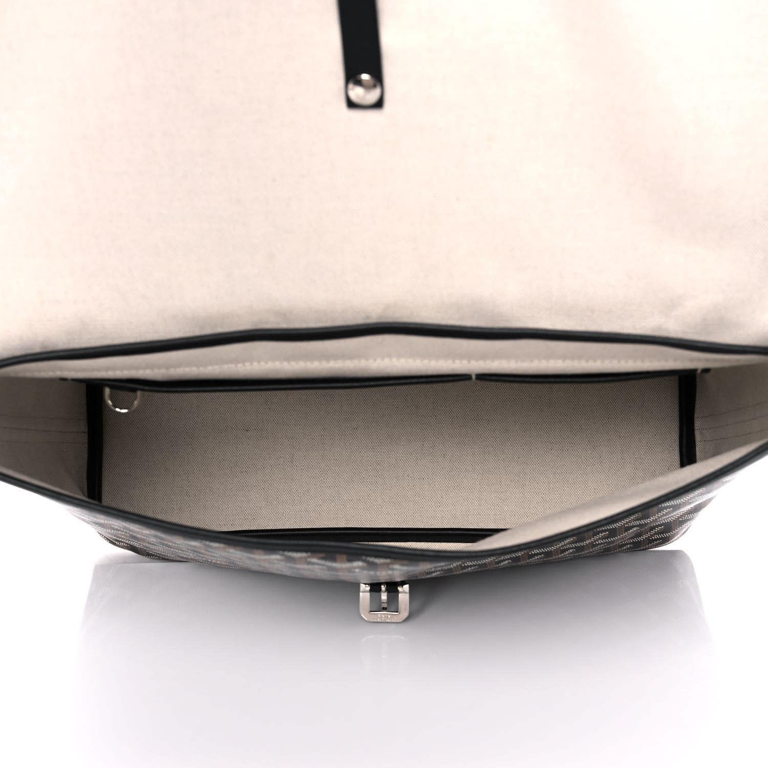 Goyard Black Canvas Goyardine Capetien Messenger Bag For Sale 5