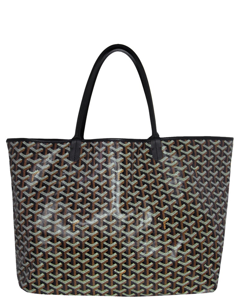 Goyard Black Canvas Goyardine Saint Louis GM Tote Bag w/ Insert For