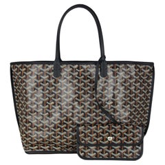 Goyard Schwarzer Canvas/Leder Goyardine Reversible Anjou PM Tote Bag