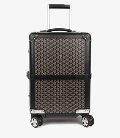 Goyard Black Chevron Coated Canvas & Calfskin Leather Bourget PM
