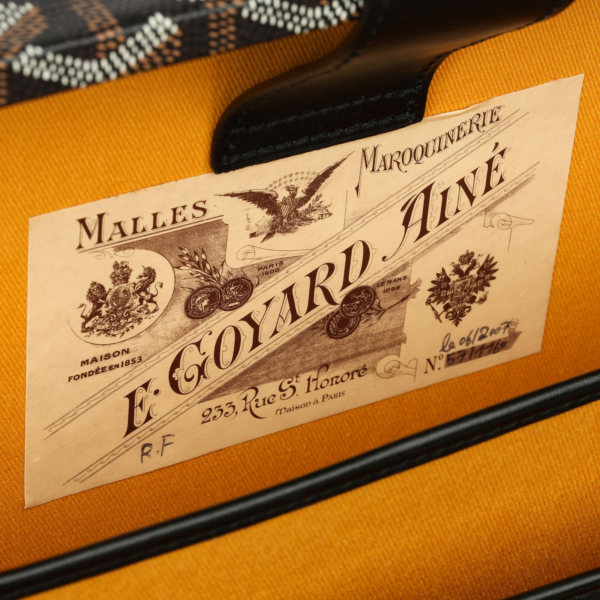 Goyard Black Chevron Coated Canvas Special Order Mallettie Manoir Briefcase 3