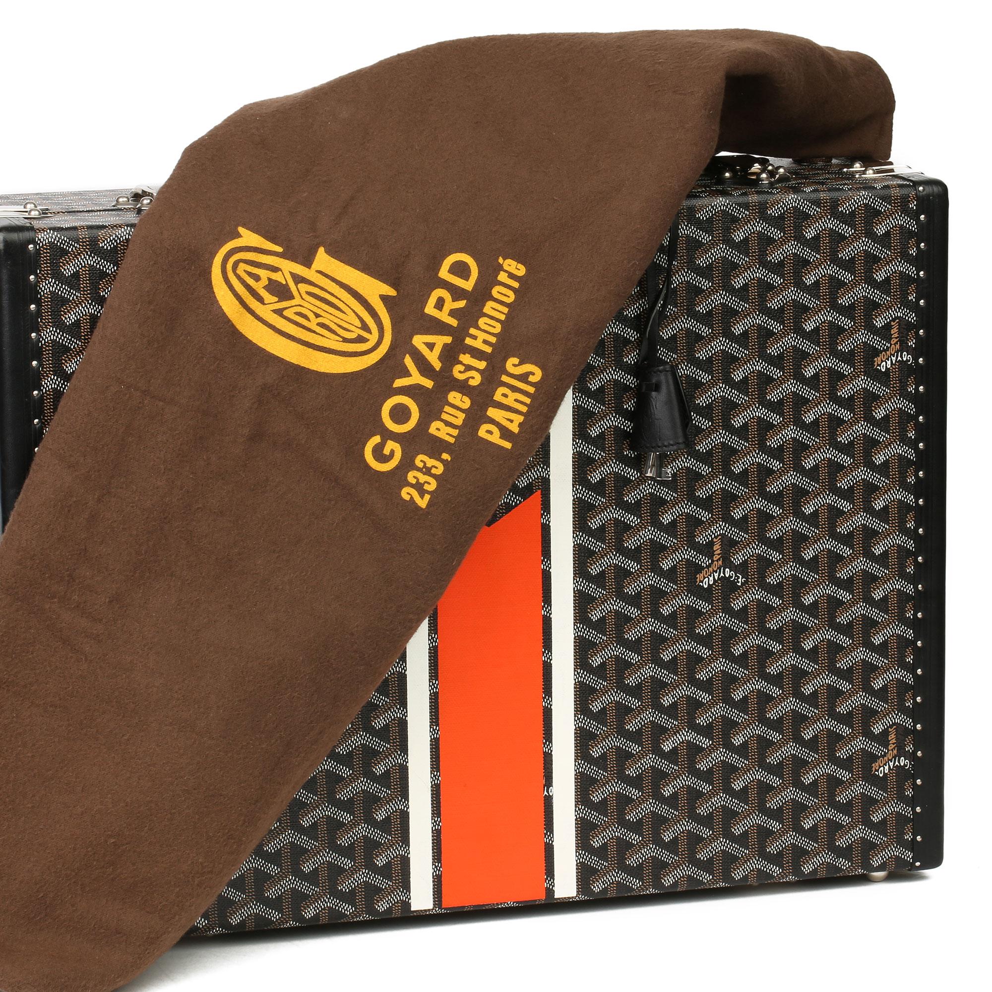Goyard Black Chevron Coated Canvas Special Order Mallettie Manoir Briefcase 4