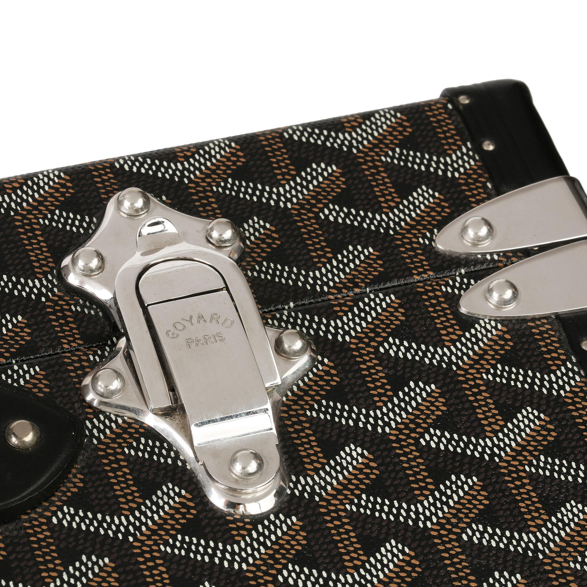 Goyard Black Chevron Coated Canvas Special Order Mallettie Manoir Briefcase 1