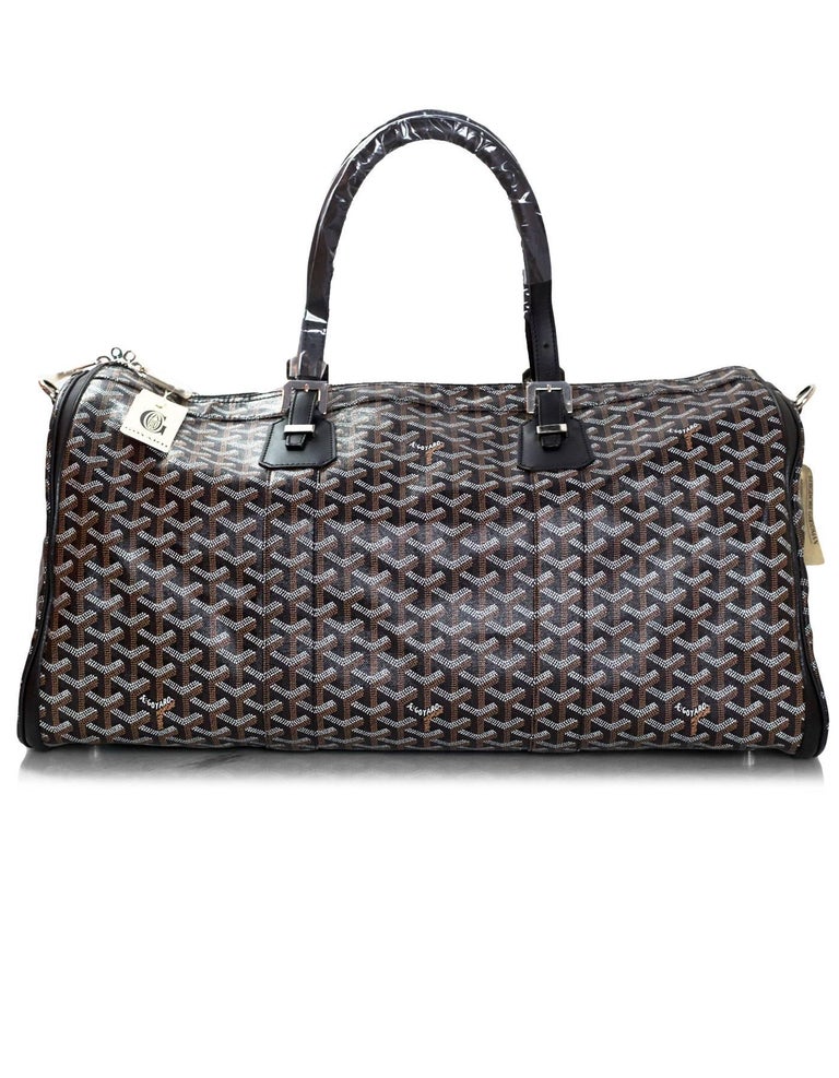 Goyard Black Chevron Croisiere 50 Duffle Travel Bag NEW For Sale at 1stdibs