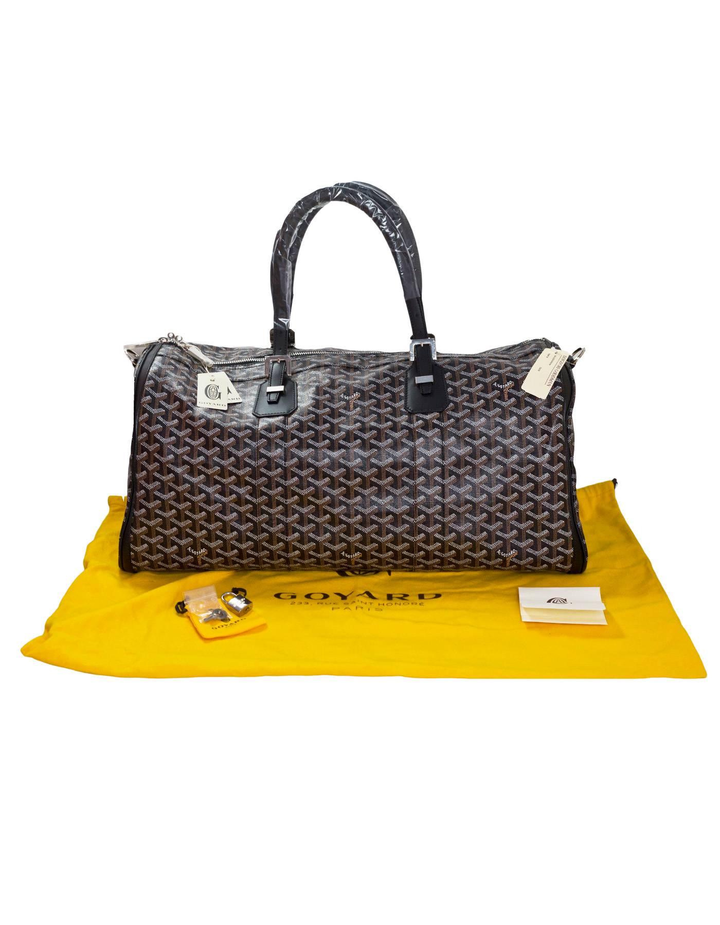 Goyard Black Chevron Croisiere 50 Duffle Travel Bag NEW 2
