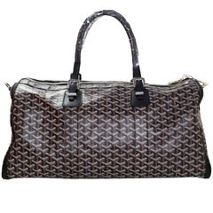 Goyard Black Chevron Croisiere 50 Duffle Travel Bag NEW