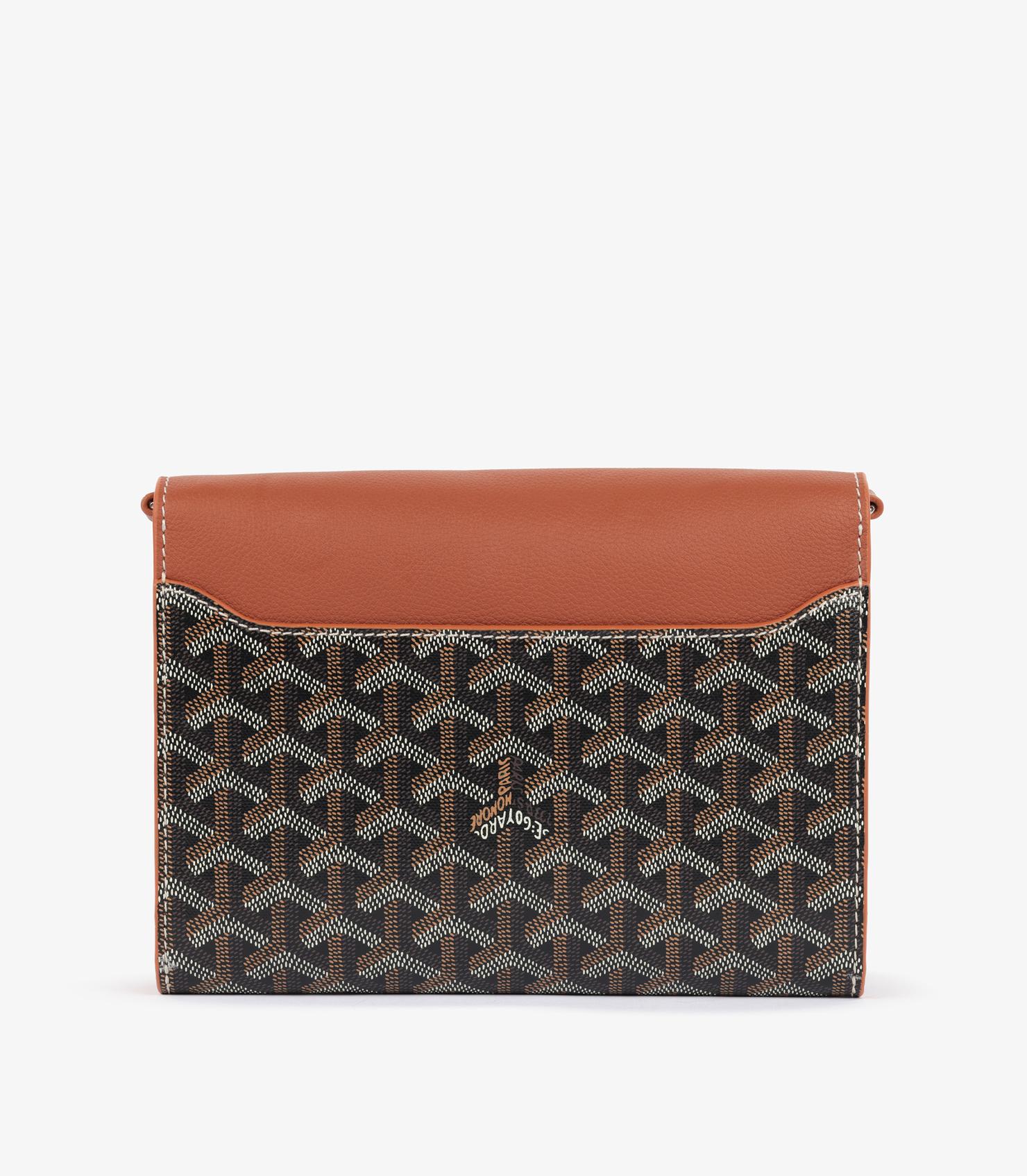 Goyard Black Chevron Goyardine Coated Canvas & Tan Chevroches Calfskin Chypre Wa Neuf - En vente à Bishop's Stortford, Hertfordshire