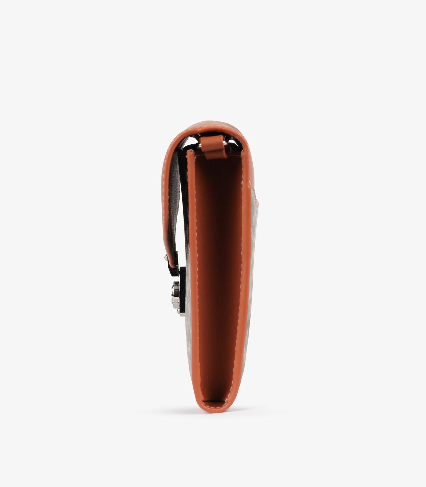 Goyard Black Chevron Goyardine Coated Canvas & Tan Chevroches Calfskin Chypre Wa en vente 2