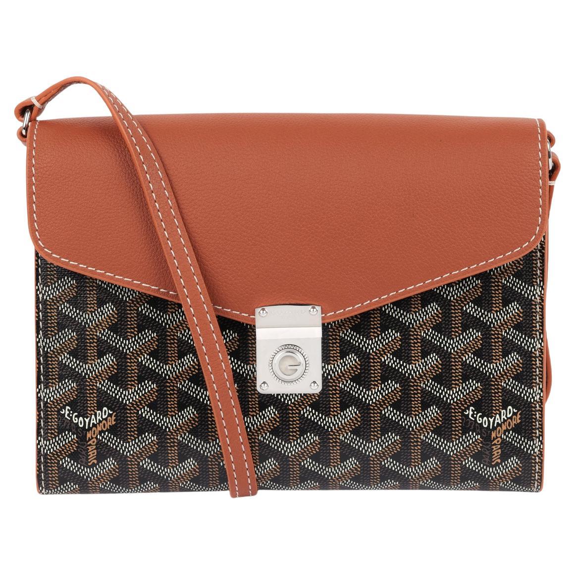 Goyard Black Chevron Goyardine Coates Canvas & Tan Chevroches Calfskin Chypre Wa