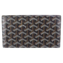Goyard Black Chevron Richelieu Long Bifold Snap Wallet 60gy63s