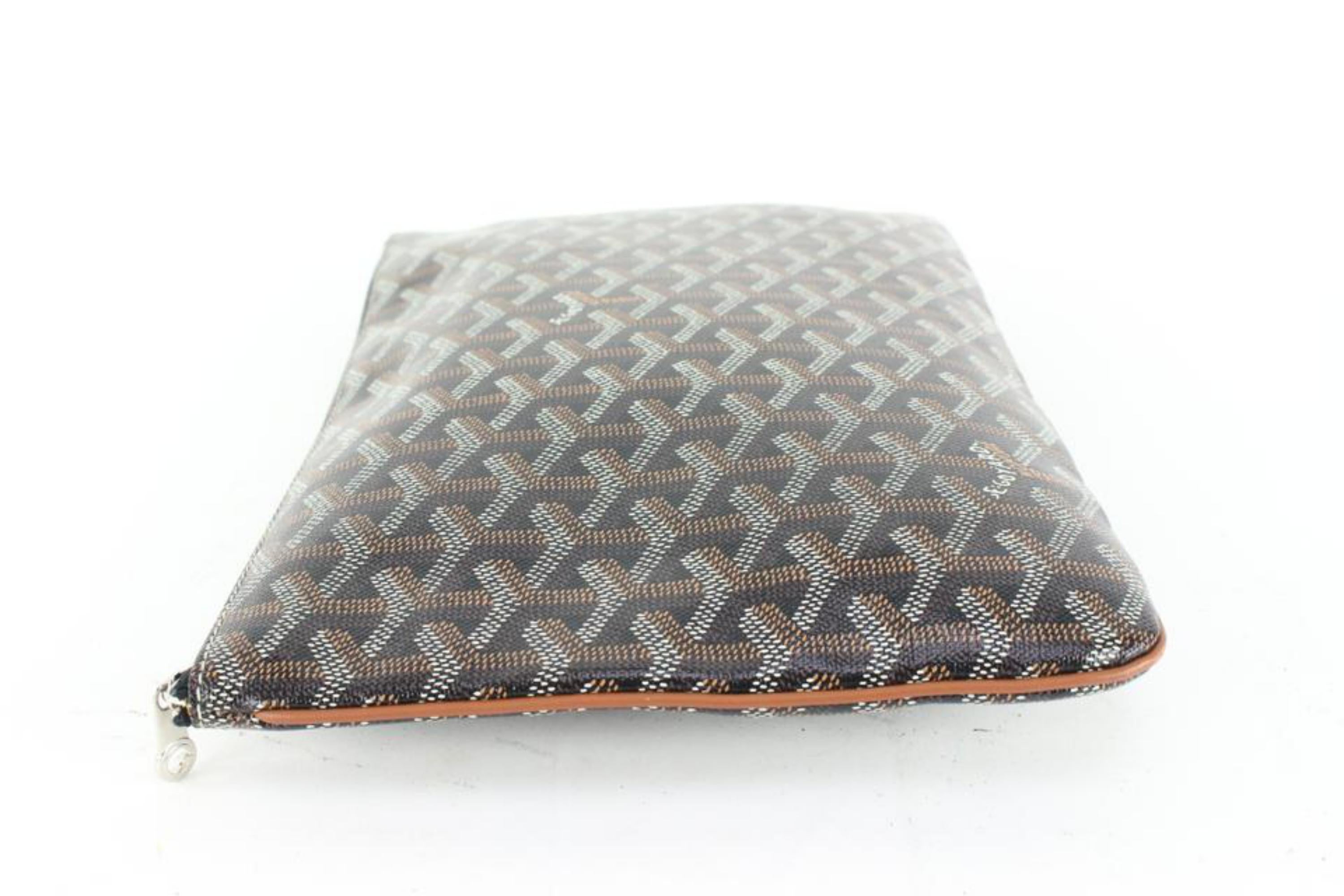 Goyard Black Chevron Senat MM Clutch 63gy63s In Good Condition In Dix hills, NY
