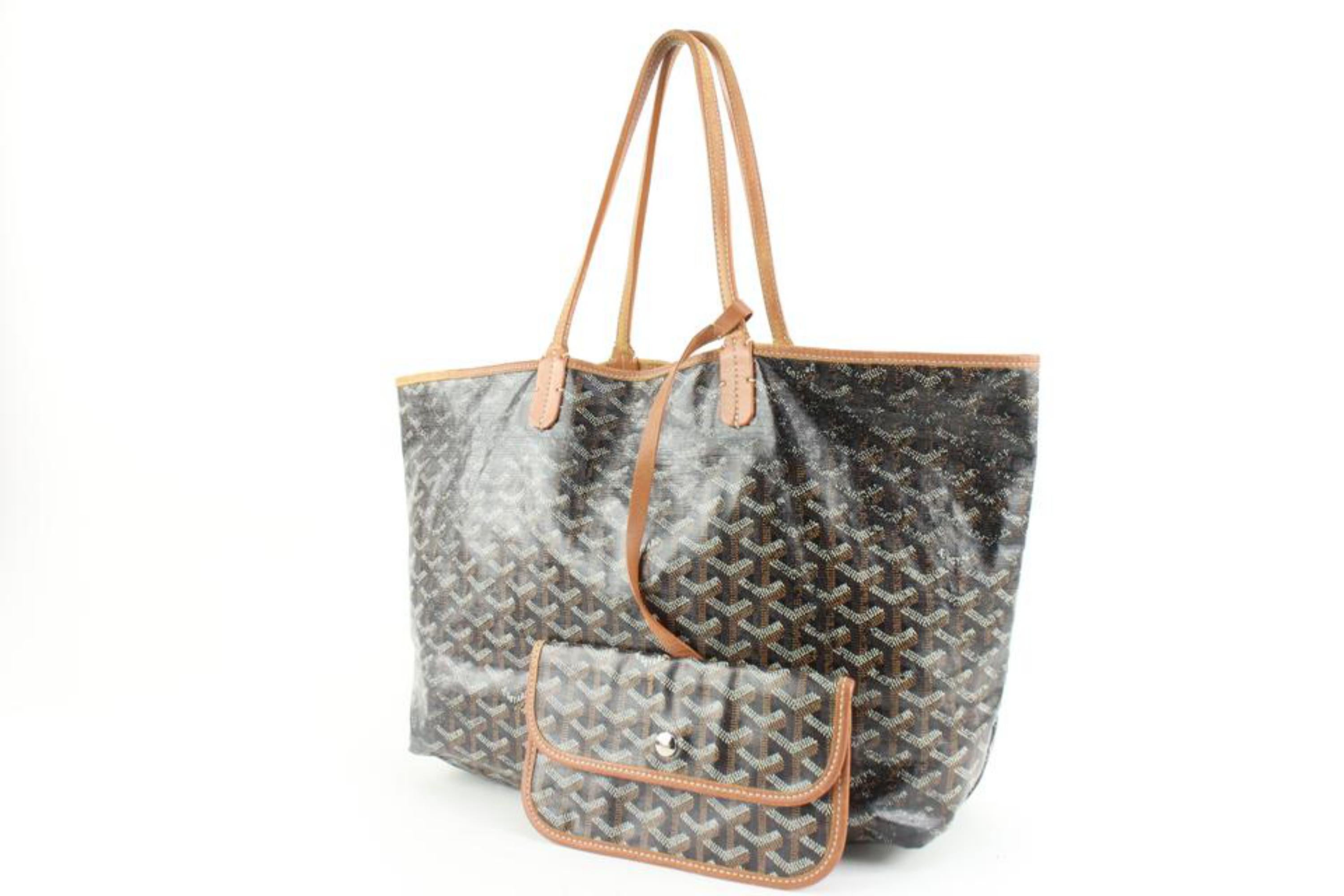 Goyard Black Chevron St Louis PM Tote Bag with Pouch 1223gy50
Date Code/Serial Number: AAS020132
Made In: France
Measurements: Length:  18