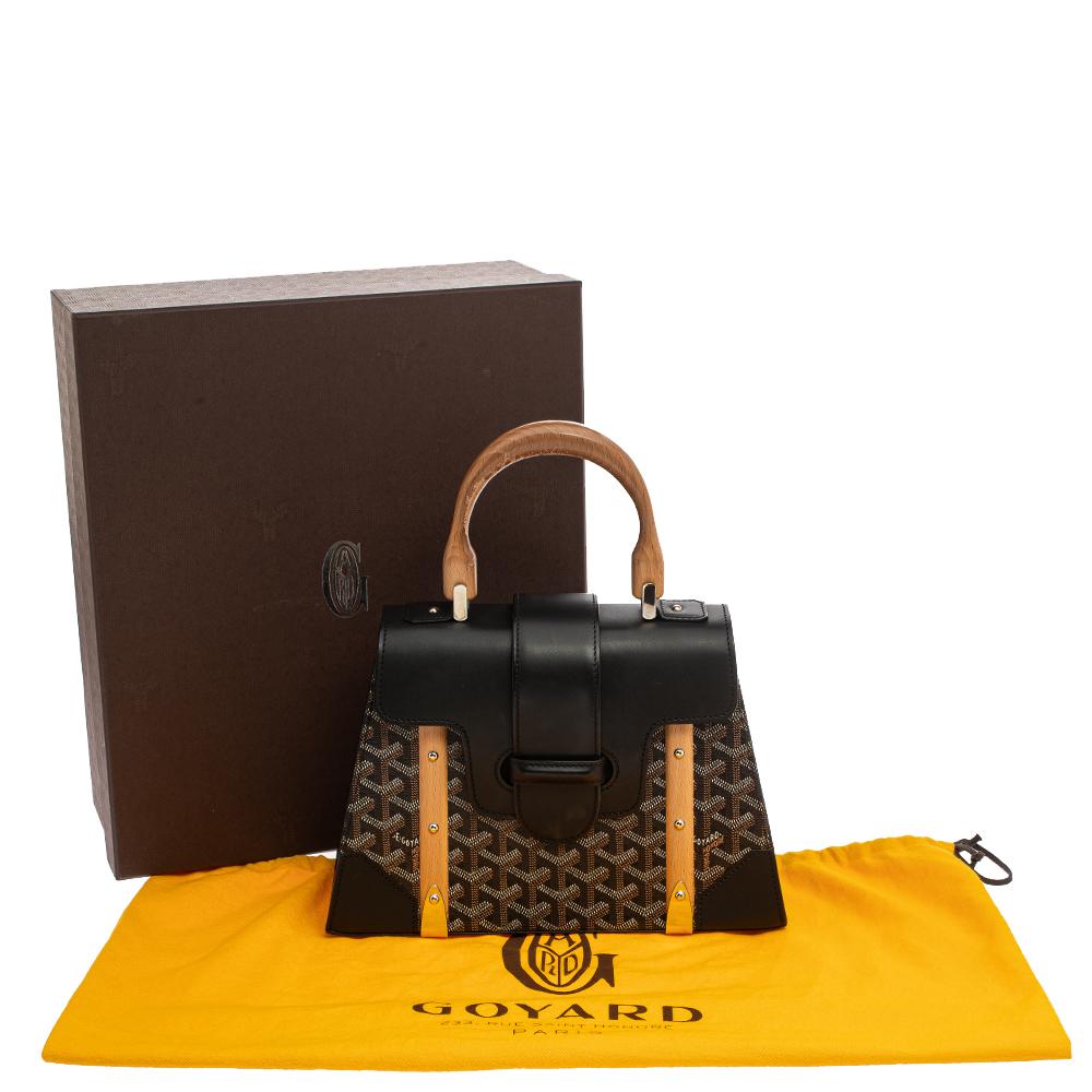 Goyard Black Coated Canvas and Leather PM Saigon Top Handle Bag 3