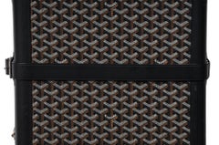 Goyard Black Coated Canvas Bourget Trolley PM Rolling Travel Trunk Luggage Carry